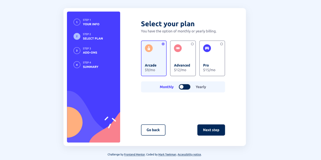 Frontend mentor challenge multi step form